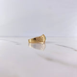 Anillo Centro Rallado 6.85gr / T10 1/2 / Tribal Circon Verde Oro Amarillo 18K &