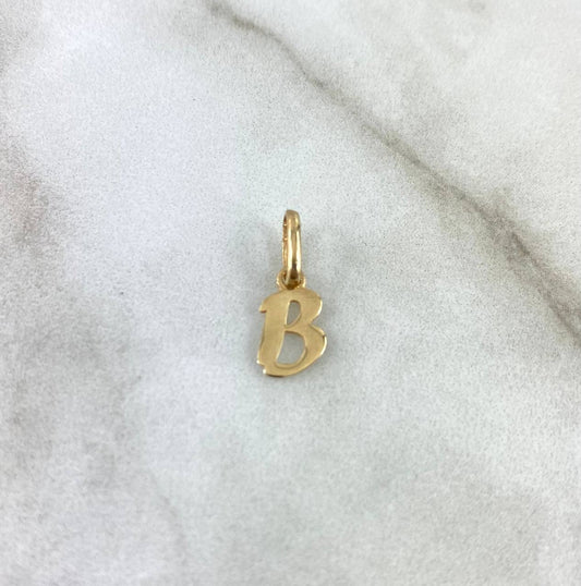 Dije Letra B Cursiva 0.45gr / 1.6cm / Lisa Oro Amarillo 18K