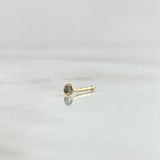 Piercing Chispa Fija Bisel 0.1gr / 1cm / Circon Azul Celeste Oro Amarillo 18K (Joya) ©