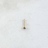 Piercing Chispa Fija Bisel 0.1gr / 1cm / Circon Azul Celeste Oro Amarillo 18K (Joya) ©