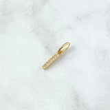 Dije Letra I Cursiva 0.4gr / 1.7cm / Circones Blancos Oro Amarillo 18K