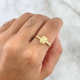 Anillo Sello Sagrado Rostro 1.25 T7 3/4 / Nudo Liso  Oro Amarillo 18K *