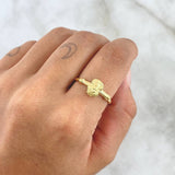 Anillo Sello Sagrado Rostro 1.25gr / T7 3/4 / Nudo Liso Oro Amarillo 18K ©