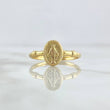 Anillo Sello Virgen Milagrosa 1.4gr / T9 / Nudo Liso Oro Amarillo 18K