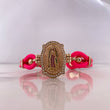 Herraje Virgen Guadalupe 17.9gr / 20cm / Cauchos Fucsia Circones Blancos-Fucsias-Verdes Oro Rosa 18K #