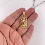 Dije Virgen Guadalupe 4.5gr / 3.6cm / Circones Blancos-Fucsias-Verdes Oro Amarillo 18K #