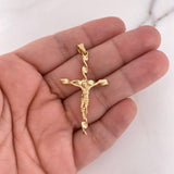 Dije Cruz Cristo Espiral 4.2gr / 5cm / Oro Amarillo 18K #