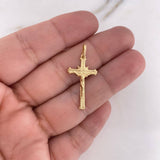 Dije Cruz Cristo 1.25gr / 3.1cm / Destellos Oro Amarillo 18K #