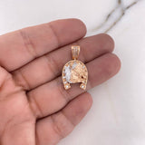 Dije Herradura  4.3gr / 2.5cm / Circones Blancos Dos Oros Blanco Rosa 18K #