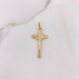 Dije Cruz Cristo 1.25gr / 3.1cm / Destellos Oro Amarillo 18K #