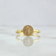 Anillo Sello San Benito 1.55gr / T10 / Nudo Liso Oro Amarillo 18K ©