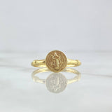 Anillo Sello San Benito 1.55gr / T10 / Nudo Liso Oro Amarillo 18K ©