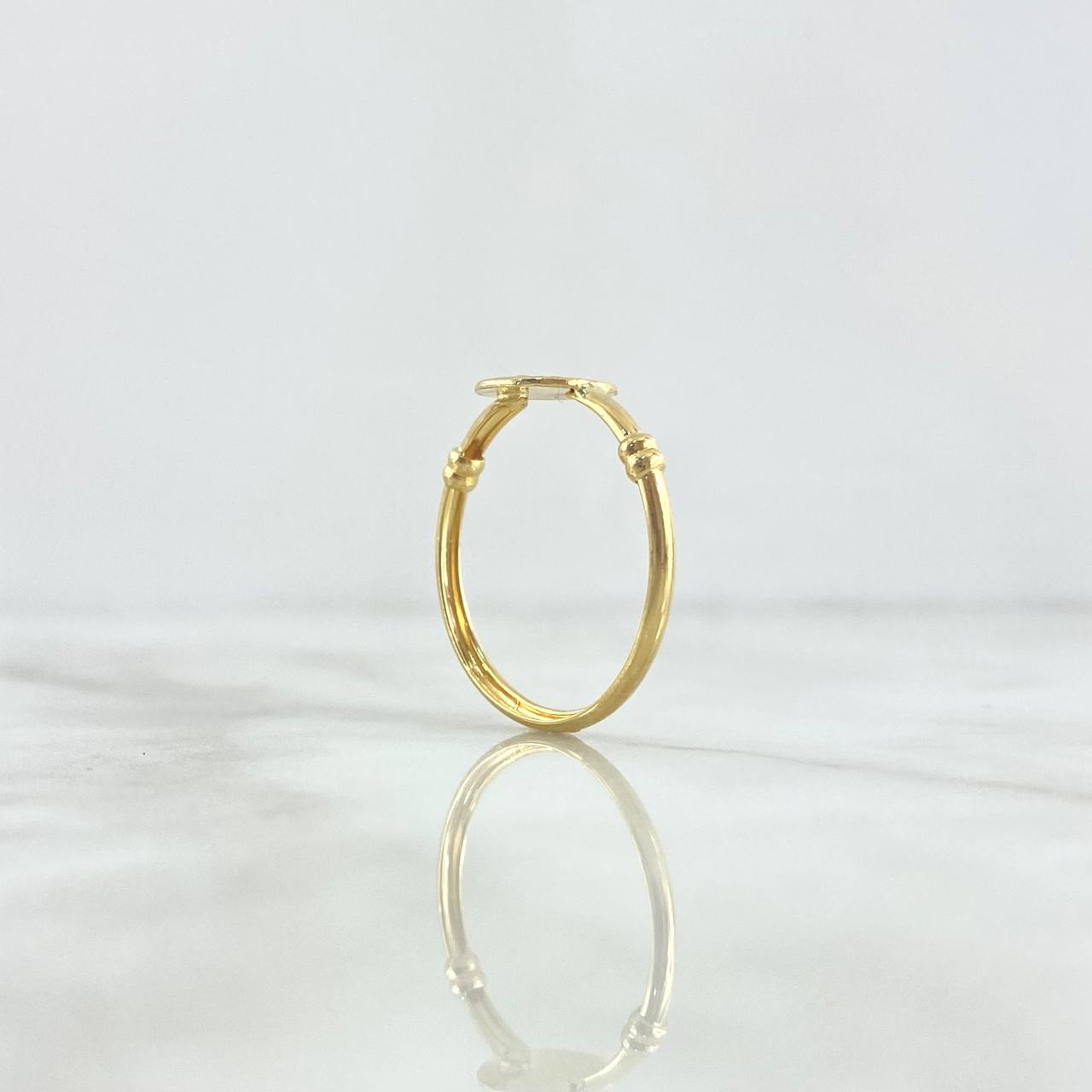 Anillo Sello San Benito 1.5gr / T9 / Nudo Liso Oro Amarillo 18K