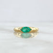 Anillo Solitario Octagonal Incrustado 3.8gr / T6 / Esmeralda 0.51pts Oro Amarillo 18K (Joya) *