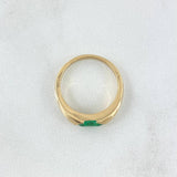 Anillo Solitario Octagonal Incrustado 3.8gr / T6 / Esmeralda 0.51pts Oro Amarillo 18K (Joya) *