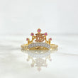 Anillo Quinces Corona 3.25gr / T8 / Circones Blancos Y Rosas Tres Oros 18K *