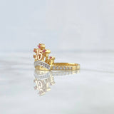 Anillo Quinces Corona 3.25gr / T8 / Circones Blancos Y Rosas Tres Oros 18K *