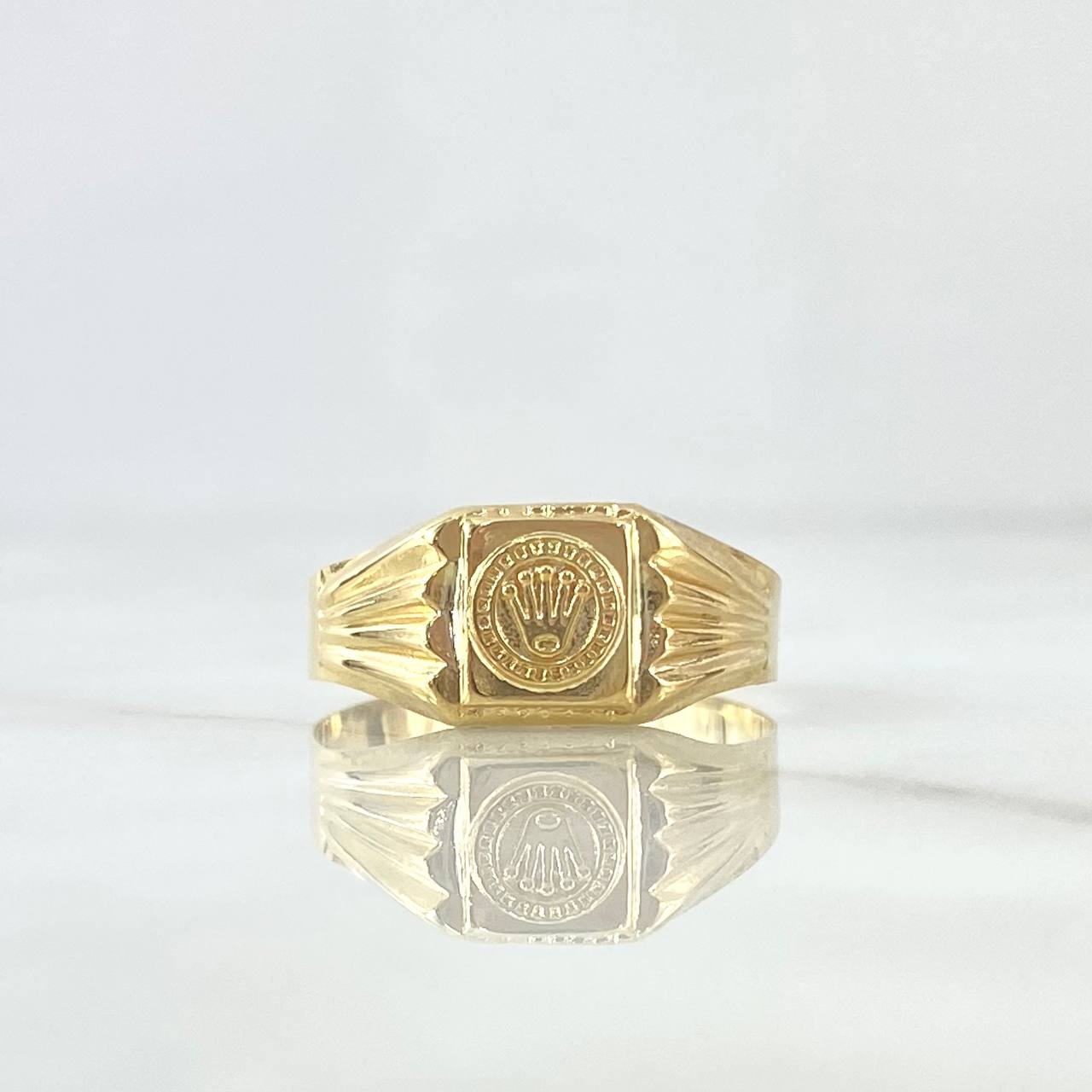 Anillo Sello Corona RX 1.45gr / T9 1/2 / Liso Oro Amarillo 18K *