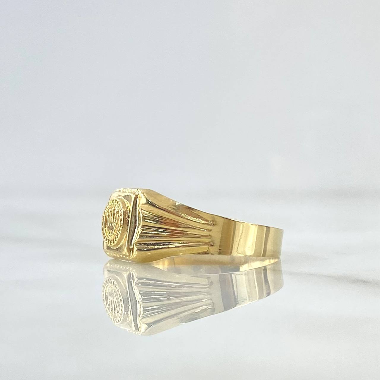 Anillo Sello Corona RX 1.45gr / T9 1/2 / Liso Oro Amarillo 18K *