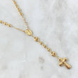 Rosario GC Virge Milagrosa 7.25gr / 52cm / 3mm-5mm Lisa Cruz Cristo Bordeada Oro Amarillo 18K *(Oferta)