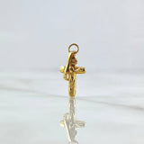 Dije Cruz Cristo 0.55gr / 2.2cm / Puntas Planas Lisa Oro Amarillo 18K