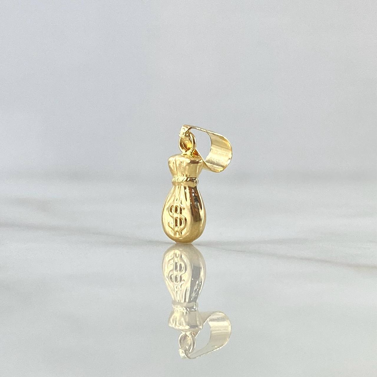 Dije Bolsa de Dinero 0.5gr / 2cm / Cargador Liso Oro Amarillo 18K