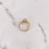 Anillo Solitario 2.45gr / T5 3/4 / Circones Verdes Blanco Oro Amarillo 18K &