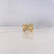 Anillo Liston 3.85gr / T6 1/4 / Circones Blancos Oro Amarillo 18K #