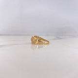 Anillo Liston Cruzado 2.65gr / T6 3/4 / Circones Blancos Oro Amarillo 18K #