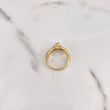 Anillo Solitario 2.6gr / T5 3/4 / Circones Azules Blancos Oro Amarillo 18K &