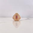 Anillo Virgen Guadalupe 7gr / T6 3/4 / Circones Fucsias Verdes Blancos Oro Rosa 18K &