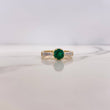 Anillo Solitario 3.35gr / T6 1/2 / Circones Verde Blancos Dos Oros Amarillo Blanco 18K &