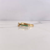 Anillo Solitario Corazones Linea 2.45gr / T6 1/4 / Circones Verdes Blanco Oro Amarillo 18K &