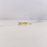 Anillo Solitario Cadena 1.4gr / T7 1/4 / Circon Blanco Oro Amarillo 18K &