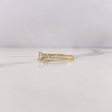 Anillo Solitario Puente 2.4gr / T7 / Circones Blancos Oro Amarillo 18K &