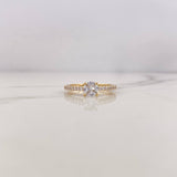 Anillo Solitario Puente 2.4gr / T7 / Circones Blancos Oro Amarillo 18K &