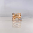 Anillo Rustico Lineas  9.6gr / T8 3/4 / Circones Blancos Oro Rosa 18K #