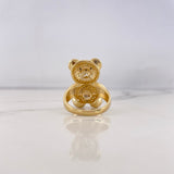 Anillo Oso 7.45gr / T8 1/4 / Circones Negros Blancos Oro Amarillo 18K $