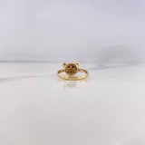 Anillo Oso 2.15gr / T6 1/4 / Circones Negros Blancos Oro Amarillo 18K $