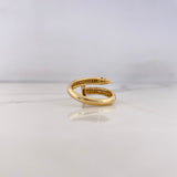 Anillo Clavo 4.65gr / T7 1/2 / Circones Negros Oro Amarillo 18K #