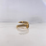 Anillo Clavo 4.65gr / T7 1/2 / Circones Negros Oro Amarillo 18K #