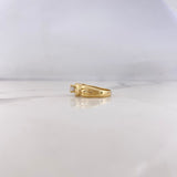 Anillo Solitario Corazones 3.3gr / T6 1/4 / Circon Blanco Oro Amarillo 18K #