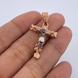 Dije Cruz Cristo Milagroso De Buga 5.15gr / 3.7cm / Tres Oros 18K &