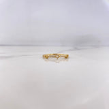 Anillo Churumbela Corazones 1.8gr / T7 / Circones Blancos Oro Amarillo 18K #