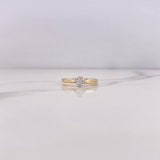 Anillo Solitario 1.65gr / T6 1/2 / Circon Blanco Oro Amarillo 18K #