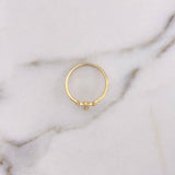 Anillo Cruz 1.75gr / T6 3/4 / Circones Blancos Oro Amarillo 18K #