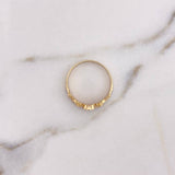 Anillo Corona 2.8gr / T8 1/4 / Circones Blancos Dos Oros Amarillo Blanco 18K #