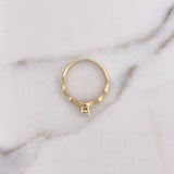 Anillo Solitario Churumbela 1.95gr / T6 3/4 / Circones Blancos Oro Amarillo 18K #