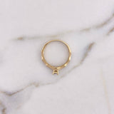 Anillo Solitario Churumbela 2.1gr / T6 1/2 / Circones Blancos Dos Oros Amarillo Blanco 18K #