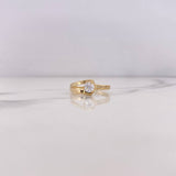 Anillo Solitario Broche 2gr / T7 / Circones Blancos Oro Amarillo 18K #